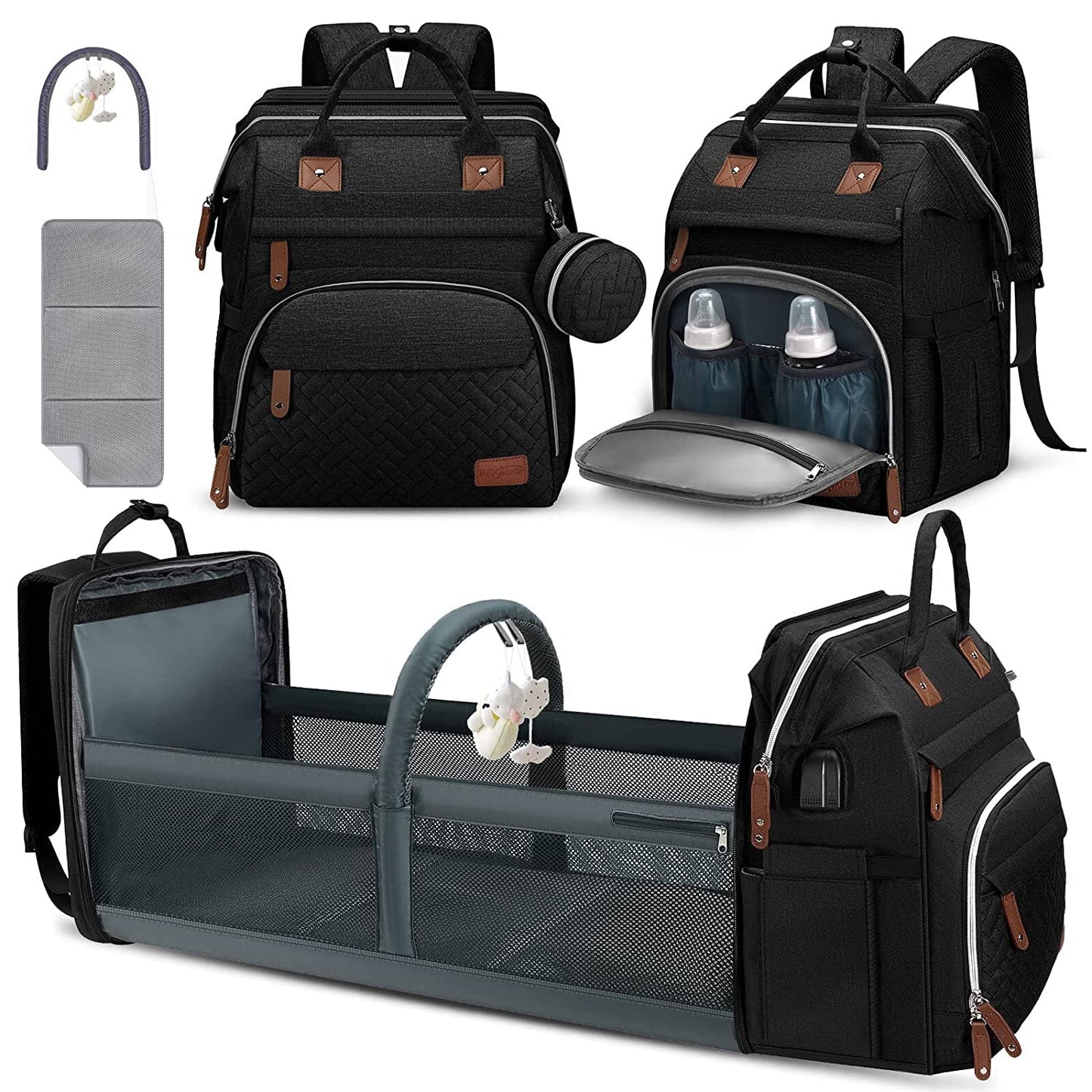 Diaper Bag Backpack -Portable Crib 