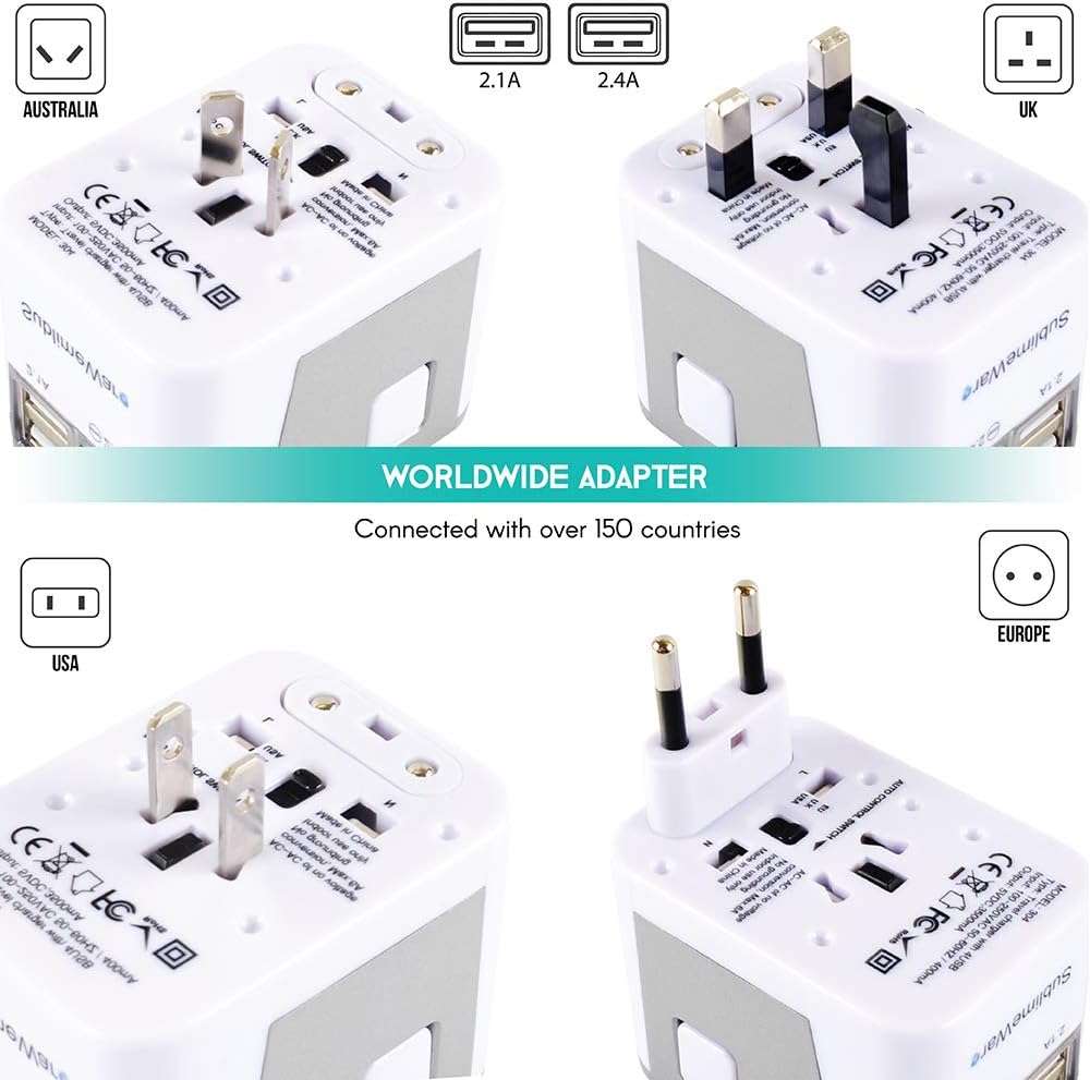 SublimeWare™ International Power Adapter - 4 USB Ports