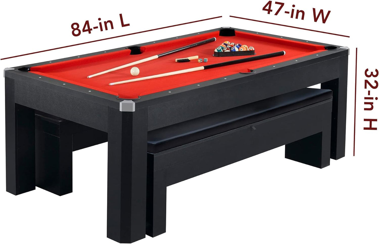 Hathaway™ Pool Table Set with Benches & Ping Pong