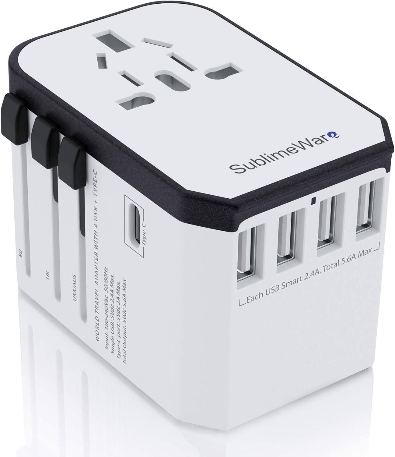 SublimeWare™ International Power Adapter - 4 USB Ports