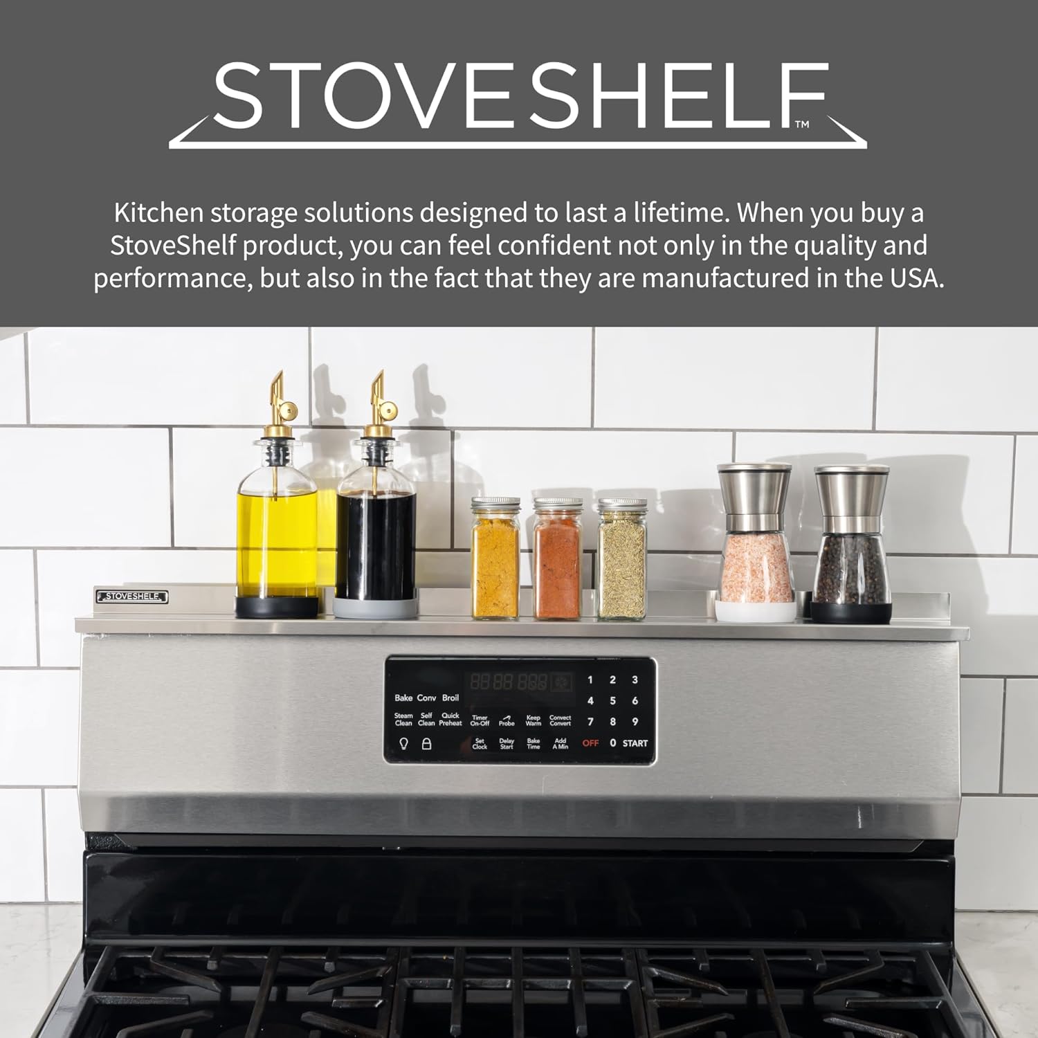 StoveShelf™ Magnetic Stove-Top Organizer