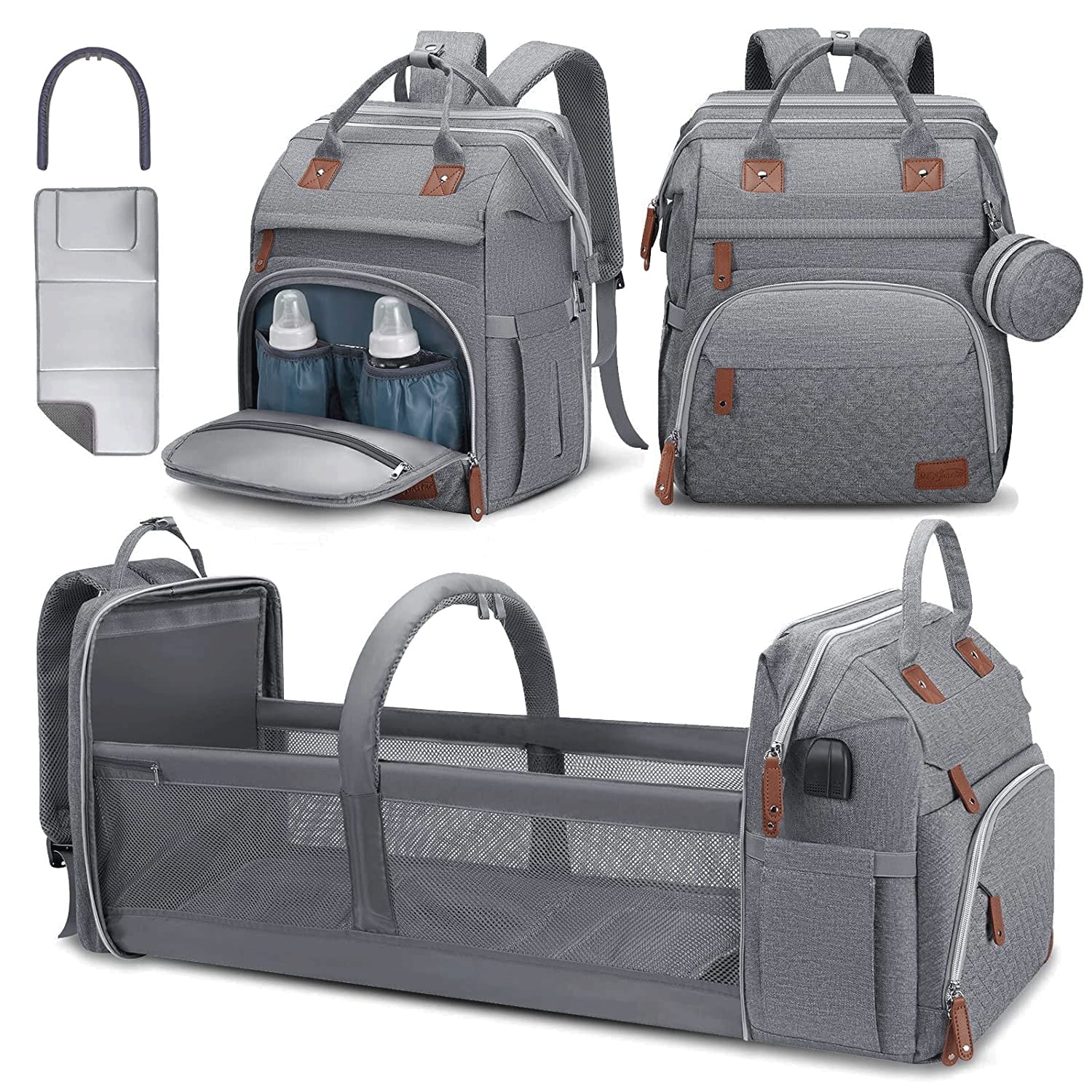 Diaper Bag Backpack -Portable Crib 