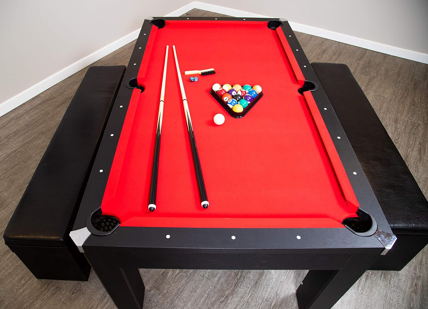 Hathaway™ Pool Table Set with Benches & Ping Pong