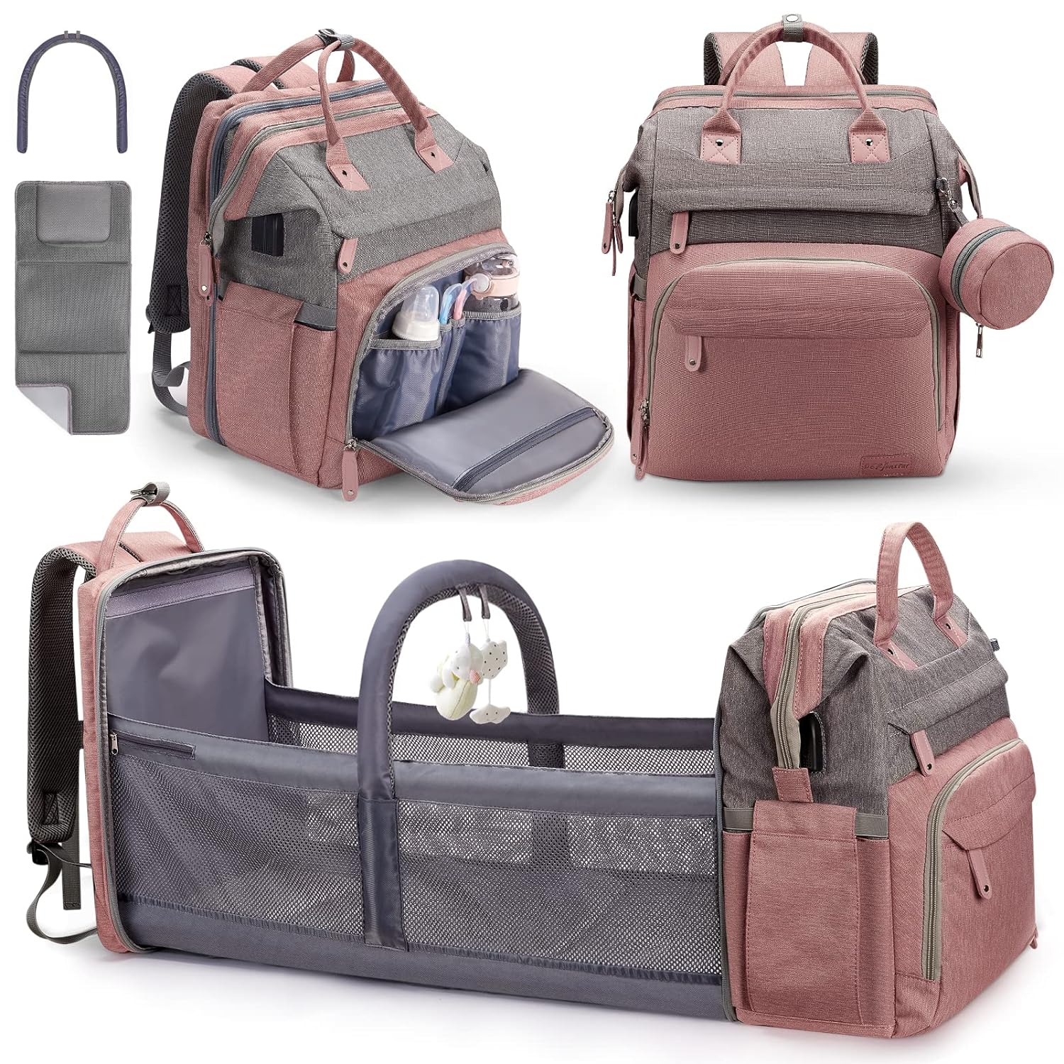 Diaper Bag Backpack -Portable Crib 