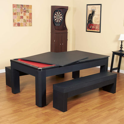 Hathaway™ Pool Table Set with Benches & Ping Pong