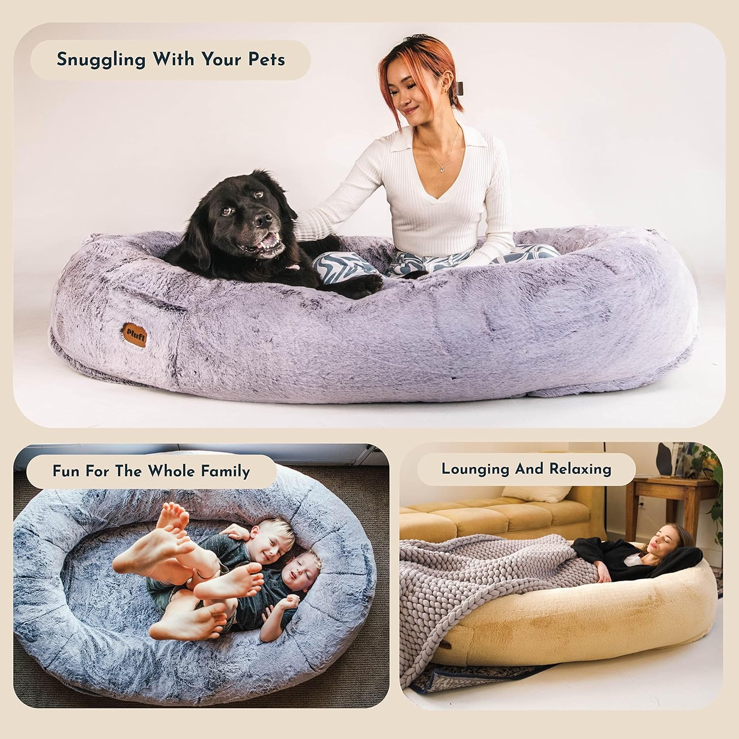 PLUFL™ Large Dog Bed -Memory Foam